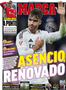 Portada del 26 de marzo con la exclusiva de MARCA de la renovación de Asencio.